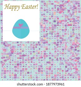 Greeting card with Orthodox Easter on vector background with Easter egg.