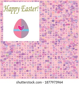 Greeting card with Orthodox Easter on vector background with Easter egg.
