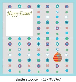 Greeting card with Orthodox Easter on vector background with Easter egg.