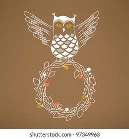 Greeting card with owl