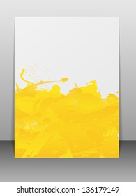 Greeting card with paint splashes. Vector illustration.