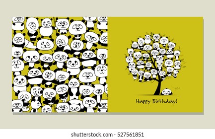 Greeting card with panda design