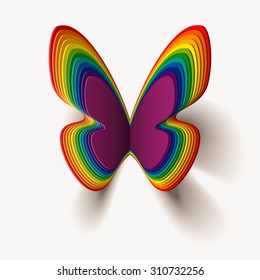 Greeting card with paper butterflies