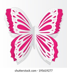 Greeting card with paper butterfly