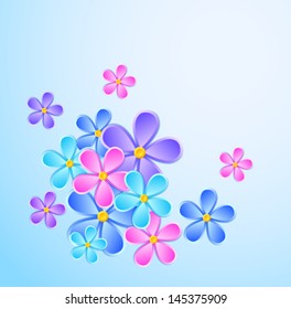 Greeting card with paper flower. Many similarities in the profile of the artist