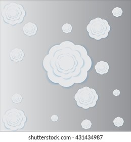 Greeting card with paper flower in vector