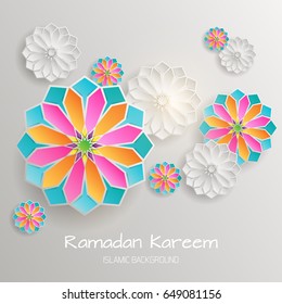 greeting card with with Paper graphic of Islamic geometric art.