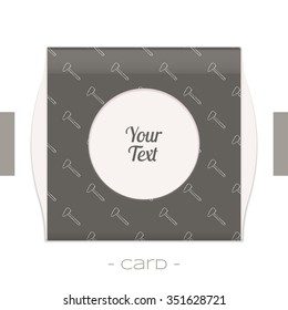 Greeting card with a pattern of forging tools and place for text on a white background