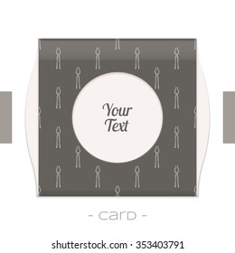 Greeting card with a pattern of forging tools and place for text on a white background