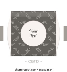Greeting card with a pattern of forging tools and place for text on a white background