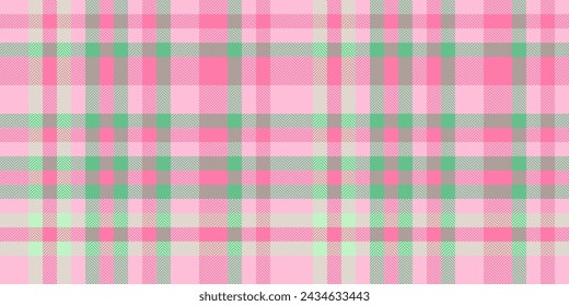 Greeting card pattern plaid texture, fluffy vector tartan textile. Blanket seamless background fabric check in light and pink color.