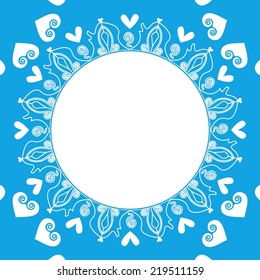 greeting card with patterns and hearts design