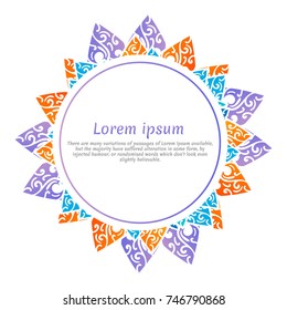 greeting card with patterns of the mandala