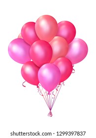 Greeting card with pink balloons.