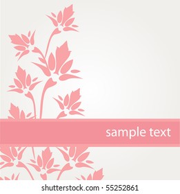 Greeting card with pink flowers
