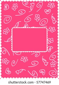 a greeting card with pink girly design