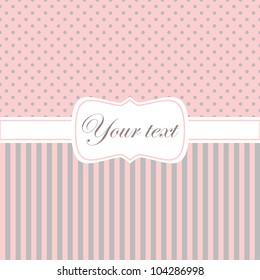 Greeting Card In Pink And Grey Pastel Colors