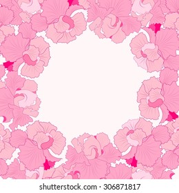 greeting card with pink irises