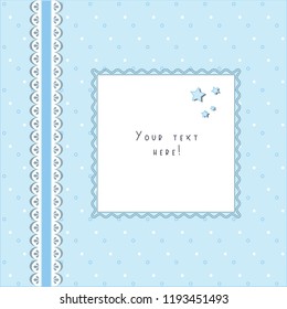 Greeting card with place for text vector illustration. Can be used for baby shower invitation and greeting.