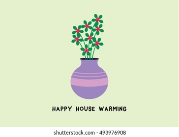 greeting card with plant graphic