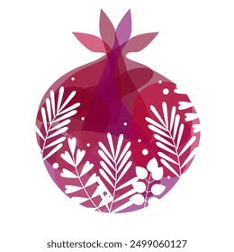 Greeting card with pomegranate for Jewish New Year, Shana Tova, Rosh Hashanah. Vector illustration