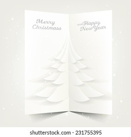 Greeting Card With Pop Up Christmas Tree.