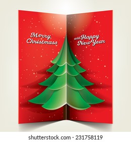 Greeting Card With Pop Up Christmas Tree. 