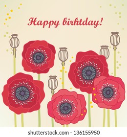 Greeting card with poppies