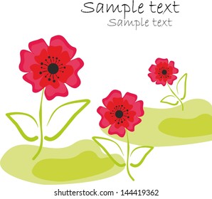 Greeting card with poppies