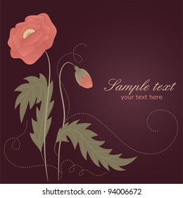 Greeting card with poppies