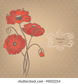 Greeting card with poppies