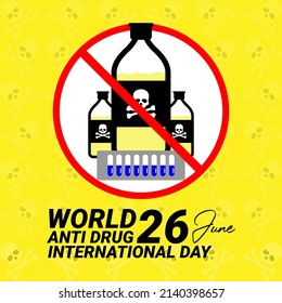 diseño de tarjetas de felicitación o afiches para el día mundial contra las drogas