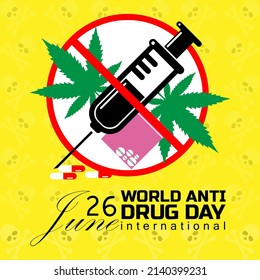 diseño de tarjetas de felicitación o afiches para el día mundial contra las drogas
