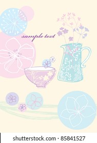 Greeting card with pretty floral pattern