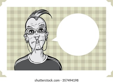 Greeting card with punk guy