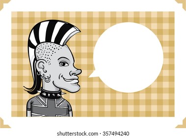 Greeting card with punk guy