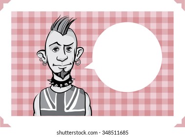 Greeting card with punk guy - place your custom text