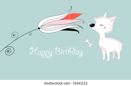 greeting card with a puppy
