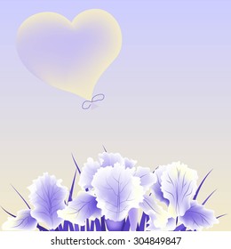 greeting card with purple irises