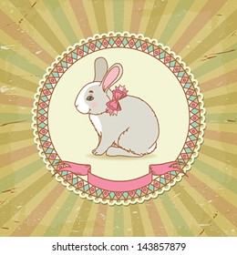Greeting card with rabbit