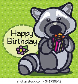 Greeting card Raccoon