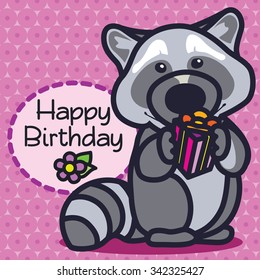 Greeting card Raccoon