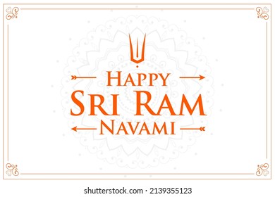 Greeting card for Ram Navami , a Hindu festival celebrated of Lord Ram, background, greeting card , poster, banner design