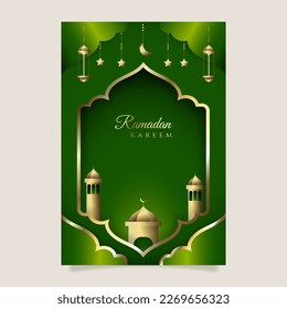 Celebración de la tarjeta de saludo ramadan. - Vector.