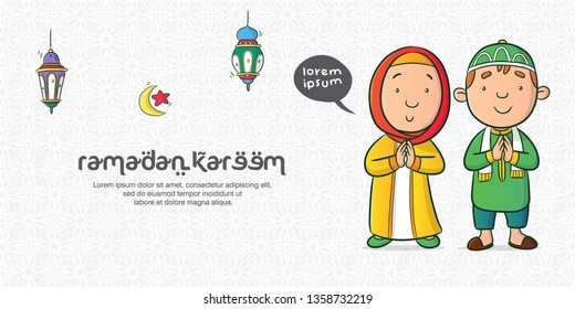 160 Cute Girl Boy Islamic Ramadan Pattern Images, Stock Photos ...