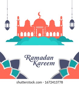 Grußkarte Rmadan Kareem Vektorillustration Hintergrund, islamischer Hintergrund