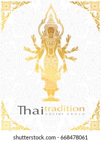 greeting card ramayana Character,buddha thai tradition style.vector