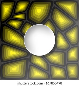 Greeting card with random geometric shape background and place for text. Template frame design for card. Can be used for packaging, invitations, holidays decoration, mass print production. 