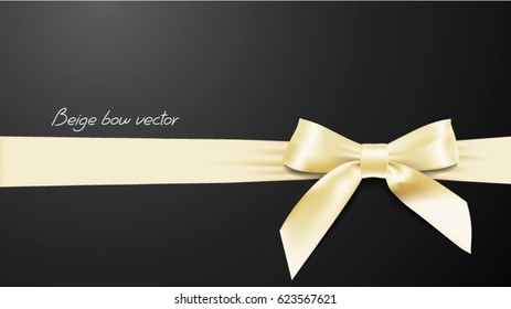 Greeting card with realistic beige bow