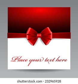 Greeting card with red bow